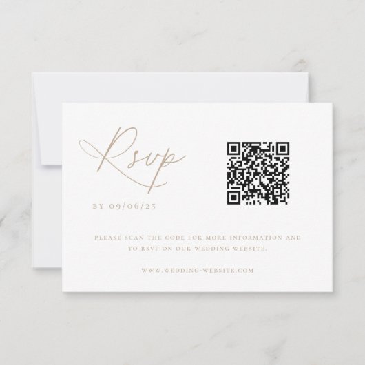 Contemedhedendaagse Coastal Chic Wedding QR Code RSVP Kaartje (Voorkant)
