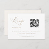 Contemedhedendaagse Coastal Chic Wedding QR Code RSVP Kaartje (Voorkant / Achterkant)
