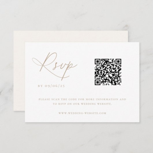 Contemedhedendaagse Coastal Chic Wedding QR Code RSVP Kaartje (Voorkant / Achterkant)