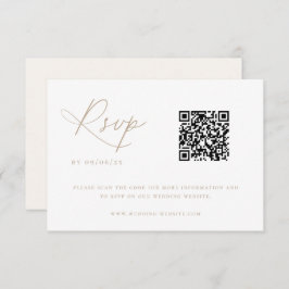 Contemedhedendaagse Coastal Chic Wedding QR Code RSVP Kaartje