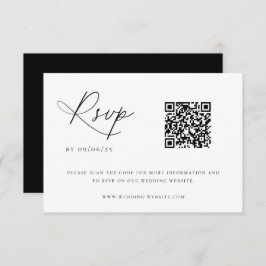 Contemedhedendaagse Coastal Chic Wedding QR Code RSVP Kaartje