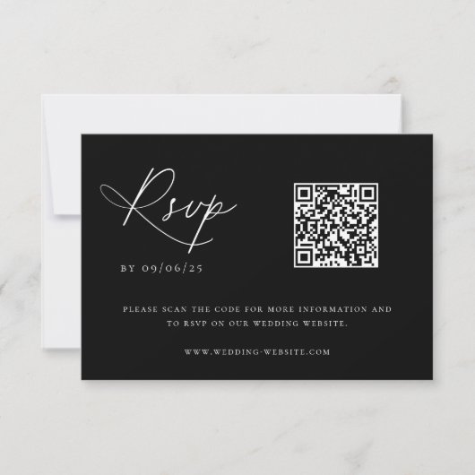 Contemedhedendaagse Coastal Chic Wedding QR Code RSVP Kaartje (Voorkant)