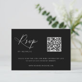 Contemedhedendaagse Coastal Chic Wedding QR Code RSVP Kaartje (Staand voorkant)
