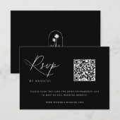 Contemedhedendaagse Coastal Chic Wedding QR Code RSVP Kaartje (Voorkant / Achterkant)