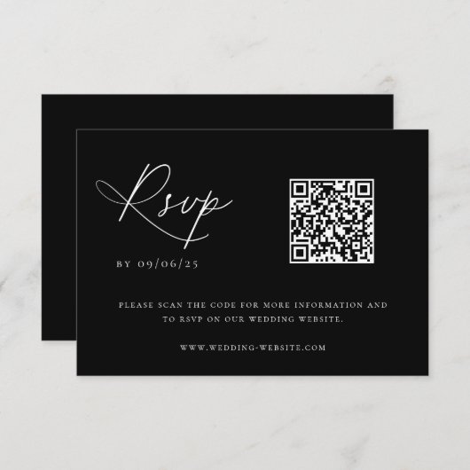 Contemedhedendaagse Coastal Chic Wedding QR Code RSVP Kaartje (Voorkant / Achterkant)