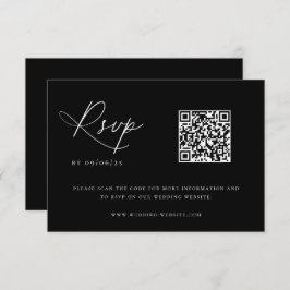 Contemedhedendaagse Coastal Chic Wedding QR Code RSVP Kaartje