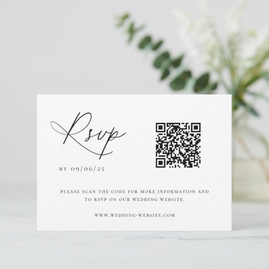 Contemedhedendaagse grafische kaart QR Code RSVP (Staand voorkant)