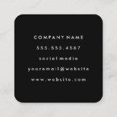 Contemedhedendaagse groene glamour vierkante visitekaartje (Achterkant)