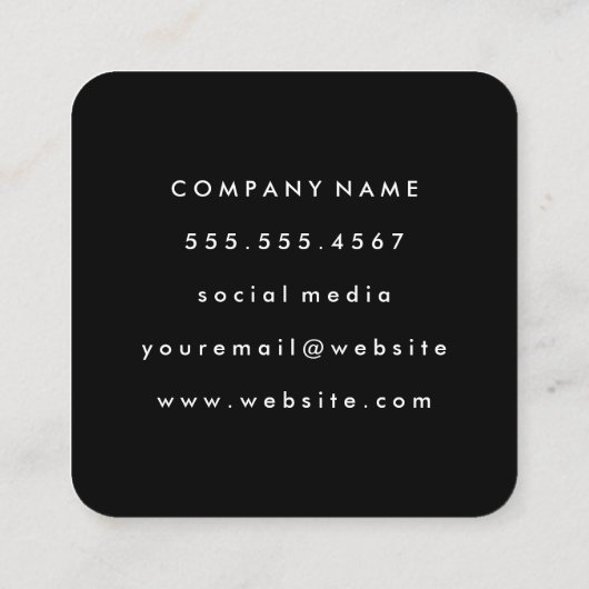 Contemedhedendaagse groene glamour vierkante visitekaartje (Achterkant)