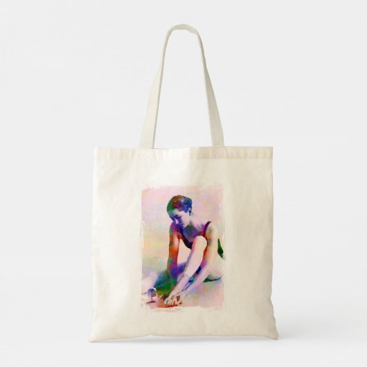 Contement kunstroze Waterverf Ballet Dancer Tot Tote Bag (Achterkant)