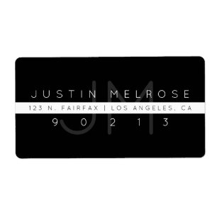 Contemhedendaags adreslabel Zwart-wit Etiket