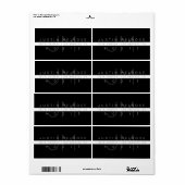 Contemhedendaags adreslabel | Zwart-wit Etiket (Full Sheet)