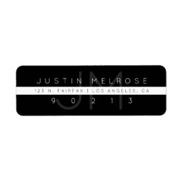 Contemhedendaags adreslabel | Zwart-wit Etiket
