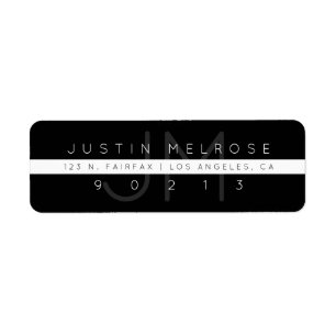 Contemhedendaags adreslabel   Zwart-wit Etiket