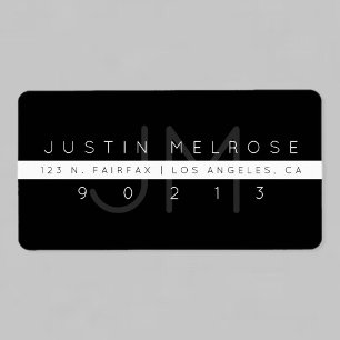 Contemhedendaags adreslabel Zwart-wit Etiket