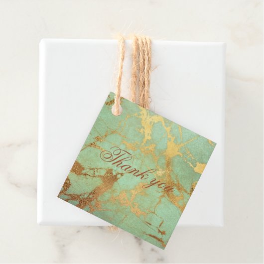 Contemhedendaags blauw en goudmarmer-model voor ve bedankjes labels (In situ)