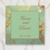 Contemhedendaags blauw en goudmarmer-model voor ve bedankjes labels (Achterkant)