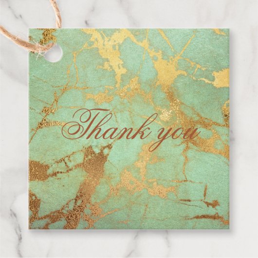 Contemhedendaags blauw en goudmarmer-model voor ve bedankjes labels (Voorkant)