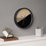Contemhedendaags blokpatroon met wieltjes<br><div class="desc">Moderne zwarte strepen patroon op een lichtbeige kleurde faux-houten achtergrond. Klassieke retro-chic, elegant maar eenvoudig basisontwerp voor de artistieke home décor mode ontwerper, populaire hiphendsetter, grillig filmpje van de middeleeuwse stijl. Verkrijgbaar op originele, klastige, leuke en trendy binnenste accenten & accessoires voor de decoratie van uw meester of kinderslaapkamer, kleuterschool,...</div>