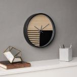 Contemhedendaags blokpatroon met wieltjes<br><div class="desc">Moderne zwarte strepen patroon op een lichtbeige kleurde faux-houten achtergrond. Klassieke retro-chic, elegant maar eenvoudig basisontwerp voor de artistieke home décor mode ontwerper, populaire hiphendsetter, grillig filmpje van de middeleeuwse stijl. Verkrijgbaar op originele, klastige, leuke en trendy binnenste accenten & accessoires voor de decoratie van uw meester of kinderslaapkamer, kleuterschool,...</div>