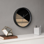 Contemhedendaags blokpatroon met wieltjes<br><div class="desc">Moderne zwarte strepen patroon op een lichtbeige kleurde faux-houten achtergrond. Klassieke retro-chic, elegant maar eenvoudig basisontwerp voor de artistieke home décor mode ontwerper, populaire hiphendsetter, grillig filmpje van de middeleeuwse stijl. Verkrijgbaar op originele, klastige, leuke en trendy binnenste accenten & accessoires voor de decoratie van uw meester of kinderslaapkamer, kleuterschool,...</div>