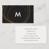Contemhedendaags cirkelpatroon met monogram visitekaartje (Voorkant / Achterkant)