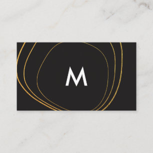 Contemhedendaags cirkelpatroon met monogram visitekaartje