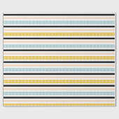 Contemhedendaags Geel Zwart Witte Stripes Cadeaupapier (Vlak)