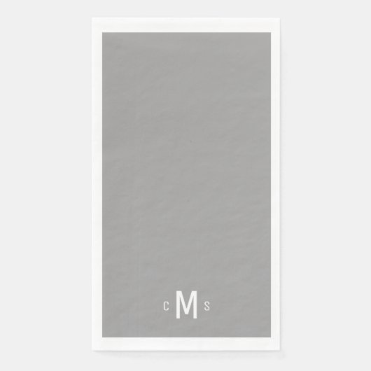 Contemhedendaags grijs en wit monogram servet (Voorkant)