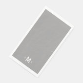 Contemhedendaags grijs en wit monogram servet (Hoek)