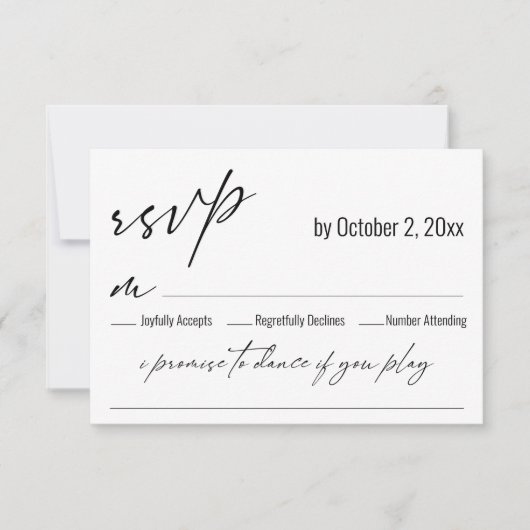 Contemhedendaags handschrift met Song Request Wedd RSVP Kaartje (Voorkant)