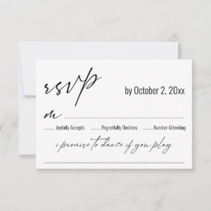 Contemhedendaags handschrift met Song Request Wedd RSVP Kaartje