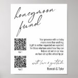 Contemhedendaags Honeymoon Fonds QR-codes Eenvoudi Poster<br><div class="desc">Dit collectie kenmerkt een elegante, moderne, handgeschreven doopvont aan de zeer belangrijke woorden en de zinnen van de creëer. In dit stuk, lezen de grafische typografische bekledingen "honeymoon fonds" in het grote kopbalgebied en "met liefde en dankbaarheid" dichtbij de bodem. Gebruik de velden sjabloon om uw persoonlijke dankbaarheid en namen...</div>