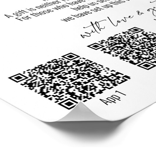 Contemhedendaags Honeymoon Fonds QR-codes Eenvoudi Poster (Hoek)