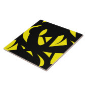Contemhedendaags modern geel / zwart tegeltje (Zijkant)