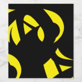 Contemhedendaags modern geel / zwart wijn etiket (Enkel label)