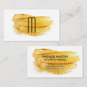 Contemhedendaags Monogram | Kunst geborsteld Visitekaartje (Voorkant / Achterkant)