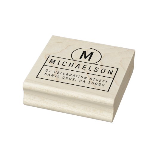 Contemhedendaags Monogram Naam Naam Retouradres Rubberstempel (Stempel)