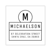 Contemhedendaags Monogram Naam Naam Retouradres Rubberstempel (Afrduk)