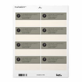 Contemhedendaags Monogram verzendlabel (Full Sheet)