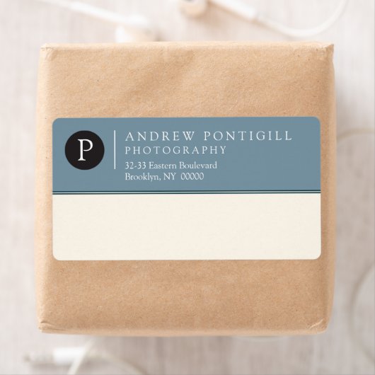 Contemhedendaags Monogram verzendlabel (Insitu)