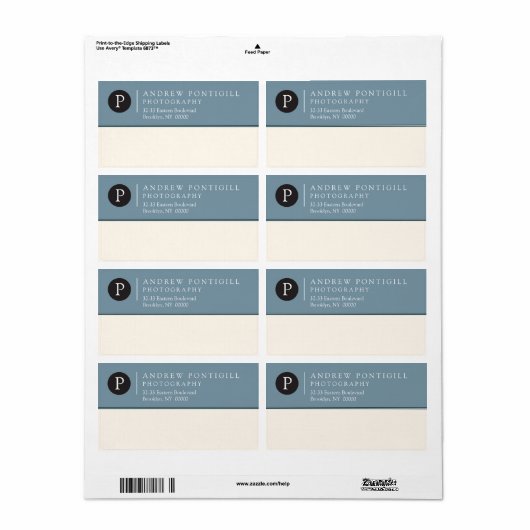 Contemhedendaags Monogram verzendlabel (Full Sheet)