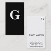 Contemhedendaags monogram / zwart & wit visitekaartje (Voorkant / Achterkant)