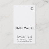 Contemhedendaags monogram / zwart & wit visitekaartje (Achterkant)