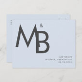 Contemhedendaags mosterdblauw sparen de Datum Briefkaart (Voorkant / Achterkant)