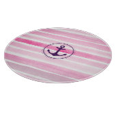 Contemhedendaags roze Waterverf Patroon en Anker Snijplank (Hoek)