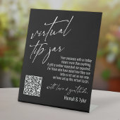 Contemhedendaags virtueel tip Jar QR Code zwart Reclamebord Met Voetstuk