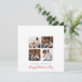 Contemhedendaagse 4 fotocollage Aangepaste Rode Va Feestdagenkaart (Staand voorkant)
