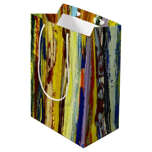 Contemhedendaagse Abstracte Paint Streaks Medium Cadeauzakje (Achterkant Gekanteld)