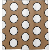 Contemhedendaagse Chic Mocha Brown Bold White Stip Douchegordijn (Voorkant)